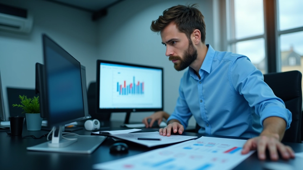 Makroökonomische Daten und Wirtschaftsanalyse mit Grafiken und Tabellen auf modernem Schreibtisch